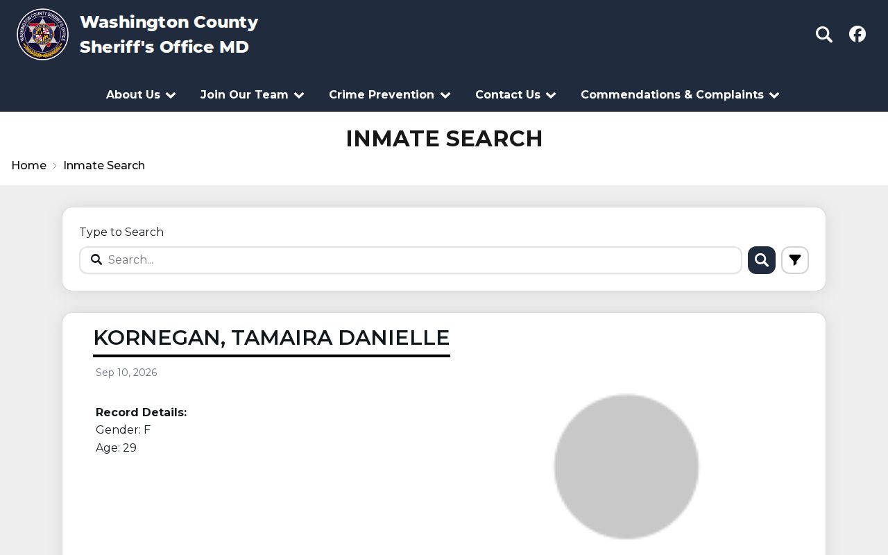 Washington County Sheriff's Office inmate roster search