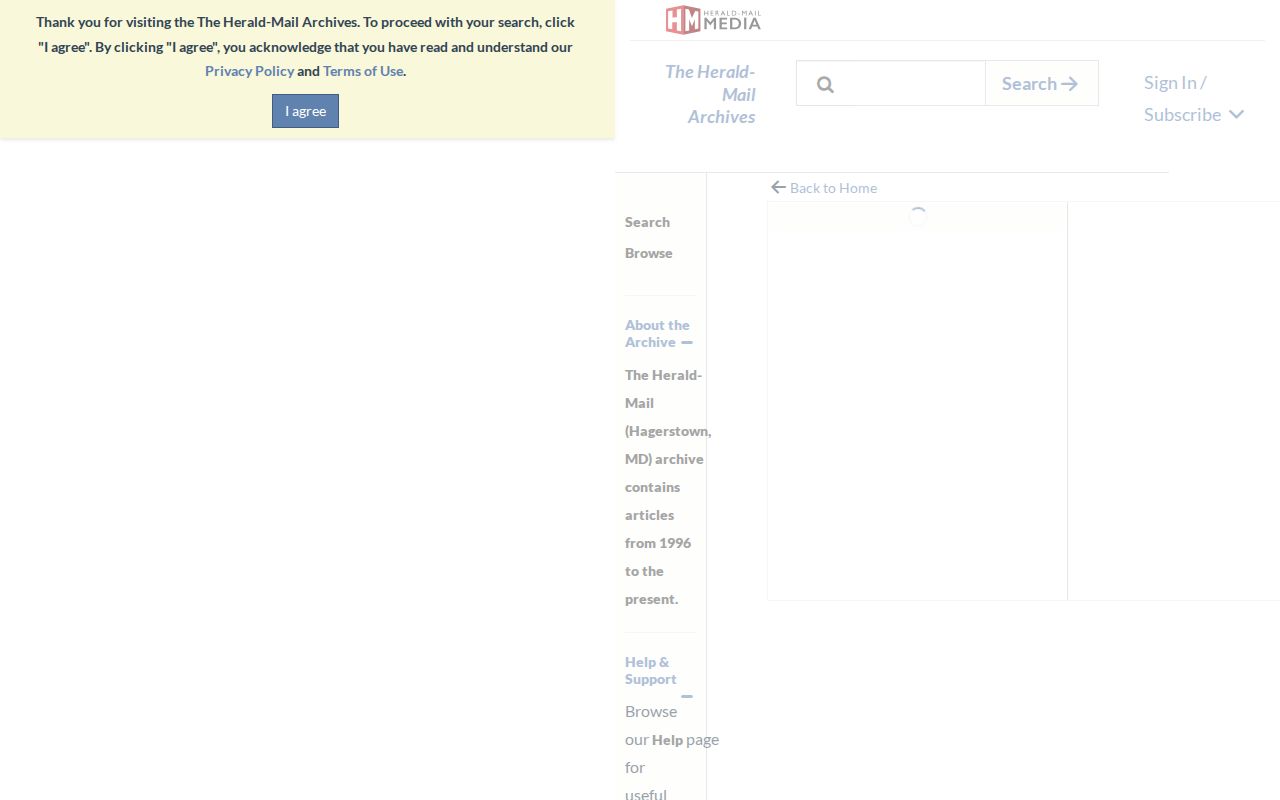 Herald-Mail NewsBank archive browse interface for local reporting